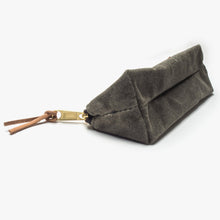 Load image into Gallery viewer, Small Waxed Canvas Pouch (Army)