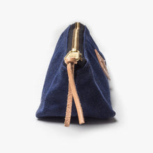 Load image into Gallery viewer, Small Waxed Canvas Pouch (Navy)