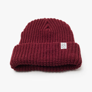 Chunky Knit Beanie (Burgundy)