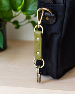 Leather Key Clip (Olive)